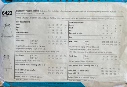 Simplicity 6423 Sewing Pattern (Vintage) CUT