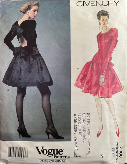 Vogue 2806 Sewing Pattern (Vintage) CUT