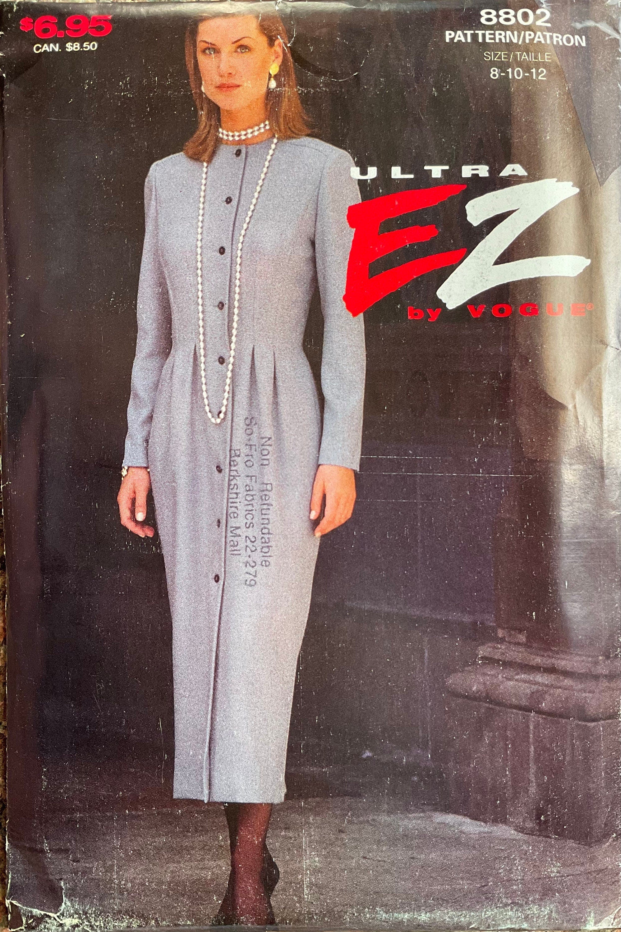 Vogue 8802 Sewing Pattern (Vintage) UNCUT