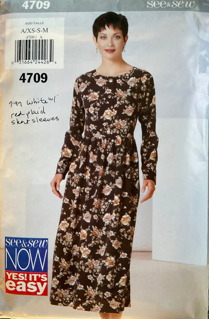 See &amp; Sew 4709 Sewing Pattern (Vintage) CUT