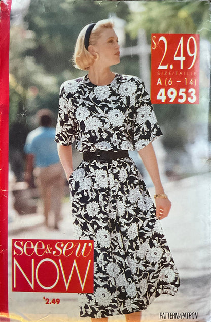 See &amp; Sew 4953 Sewing Pattern (Vintage) CUT