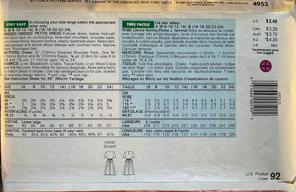 See &amp; Sew 4953 Sewing Pattern (Vintage) CUT