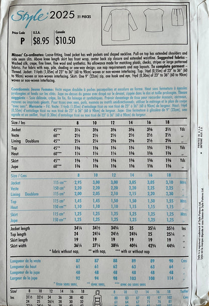 Style 2025 Sewing Pattern (Vintage) UNCUT