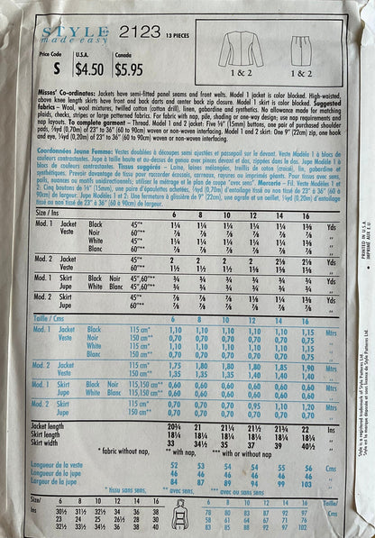 Style 2123 Sewing Pattern (Vintage) UNCUT