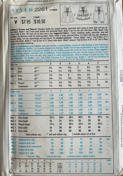 Style 2261 Sewing Pattern (Vintage) UNCUT