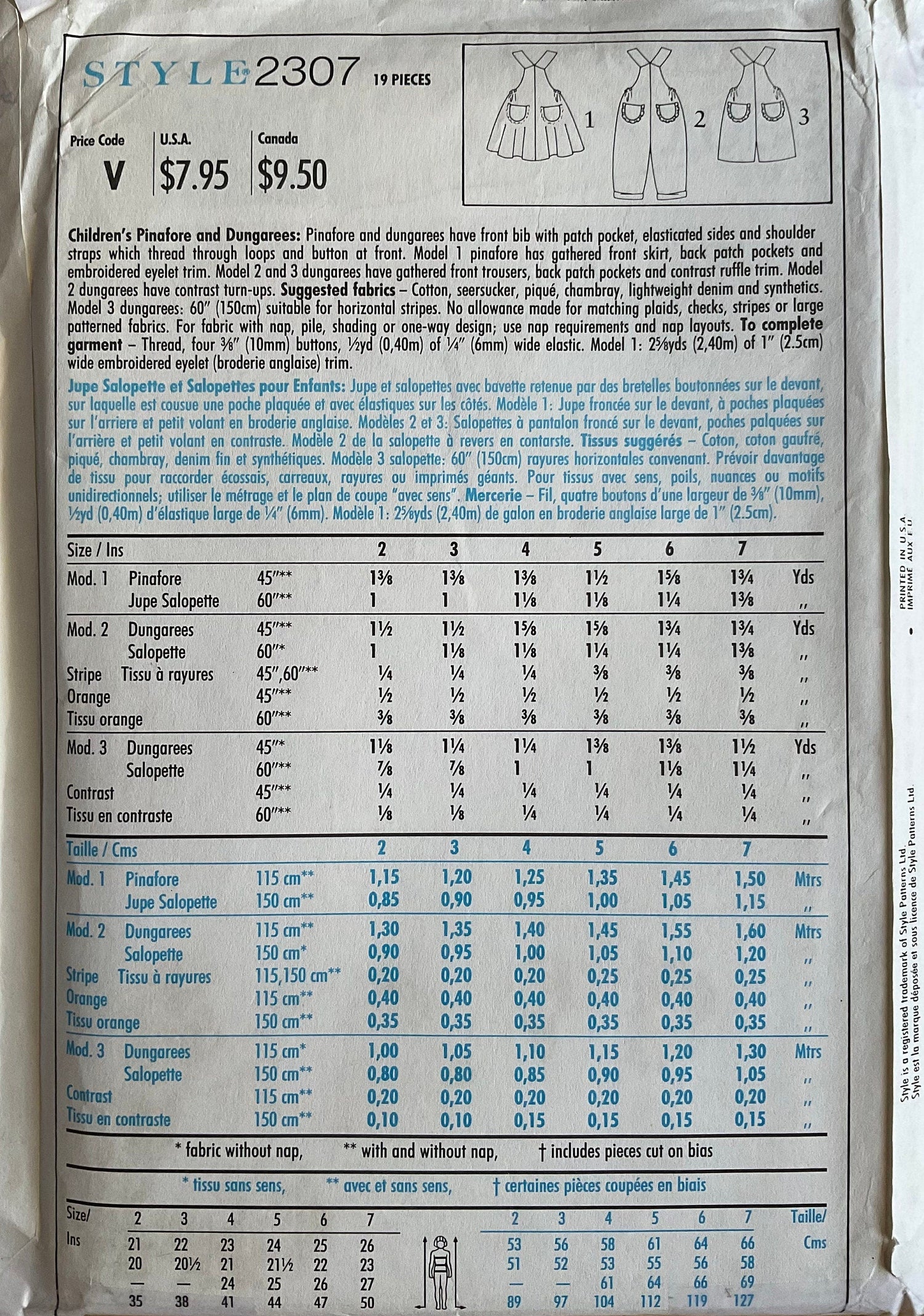 Style 2307 Sewing Pattern (Vintage) UNCUT