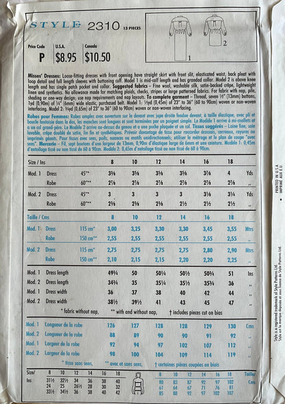 Style 2310 Sewing Pattern (Vintage) UNCUT