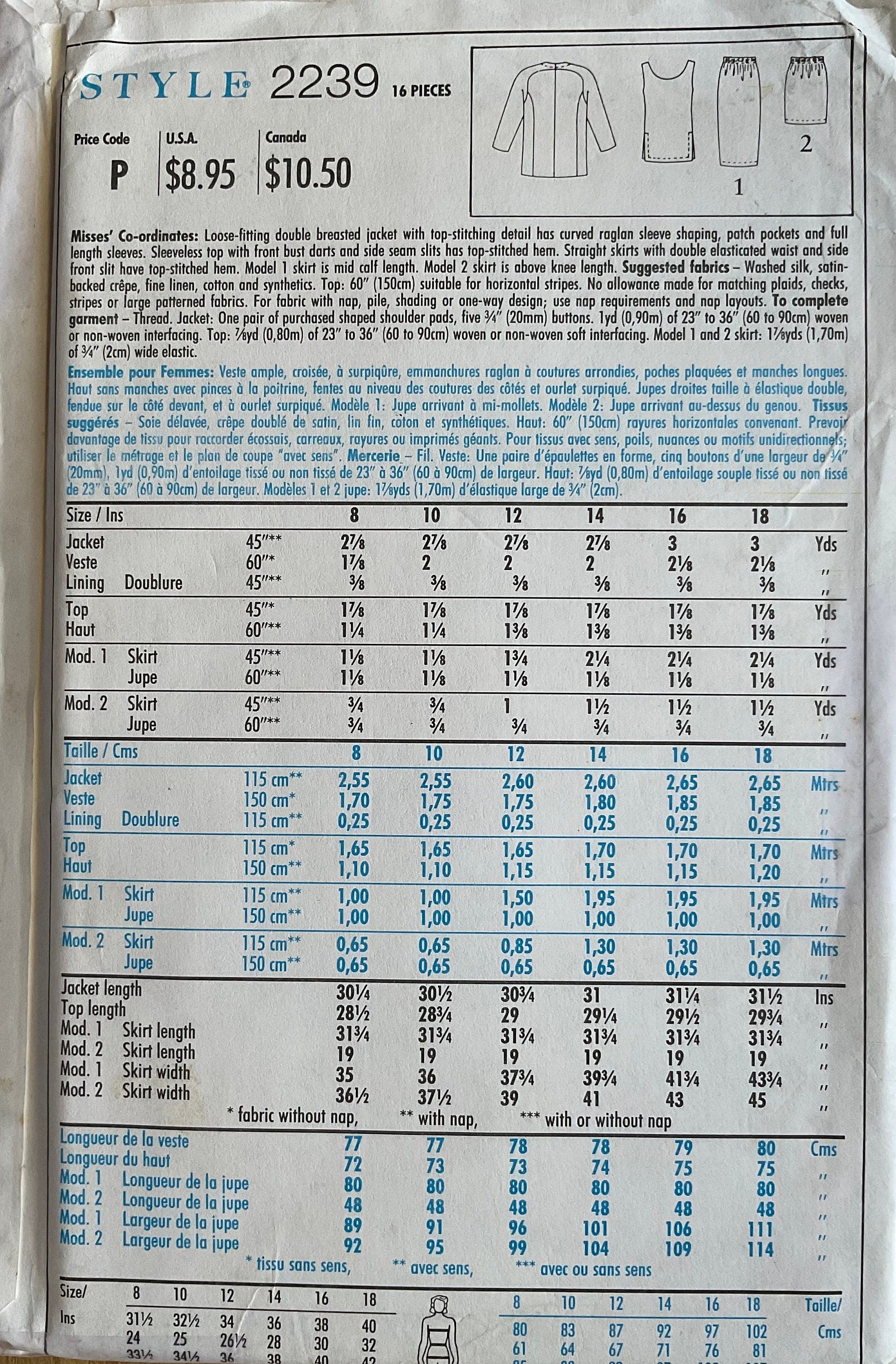 Style 2239 Sewing Pattern (Vintage) UNCUT