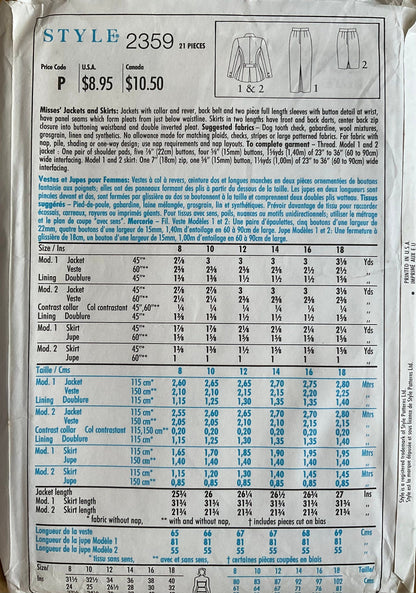 Style 2359 Sewing Pattern (Vintage) UNCUT
