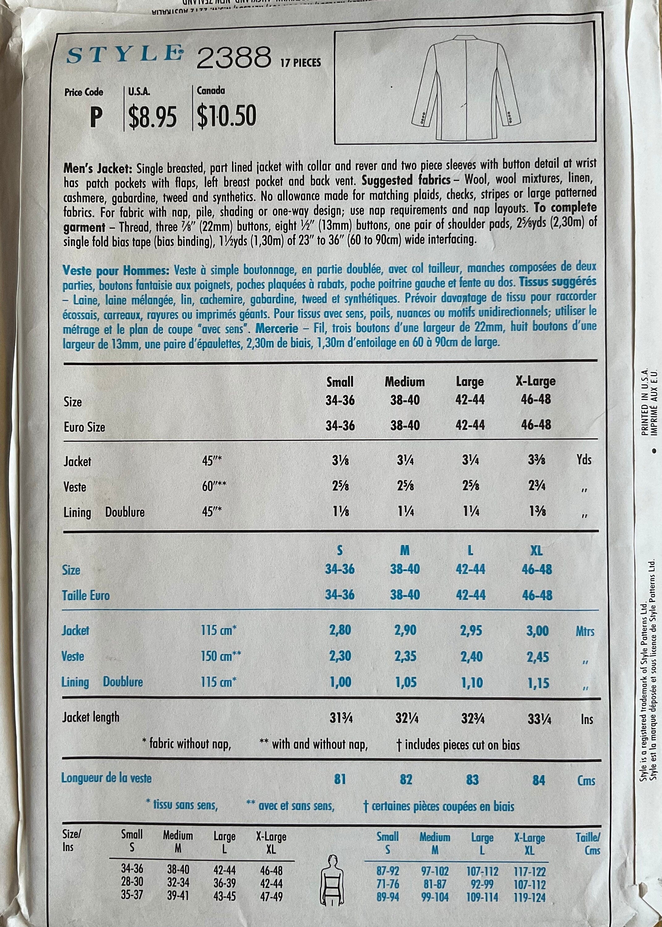 Style 2388 Sewing Pattern (Vintage) UNCUT
