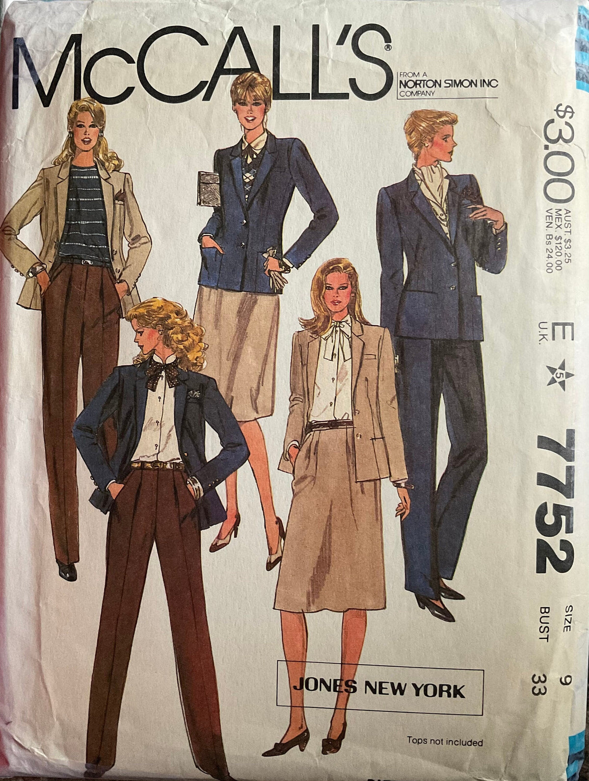 McCall's 7752 Sewing Pattern (Vintage) UNCUT – ANAPACLOTHING