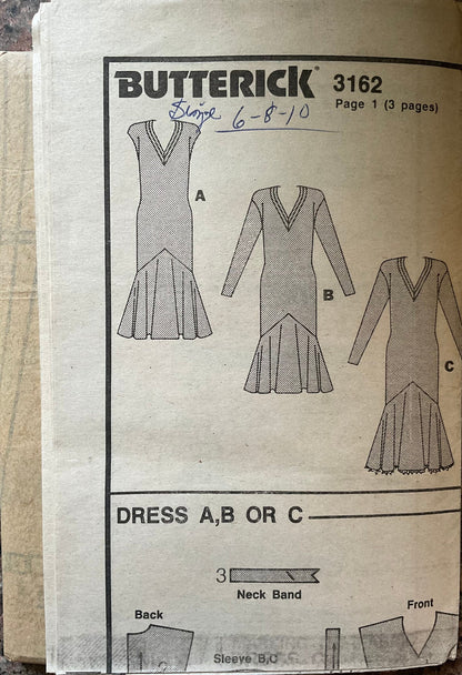 Butterick 3162 Sewing Pattern (Vintage) UNCUT
