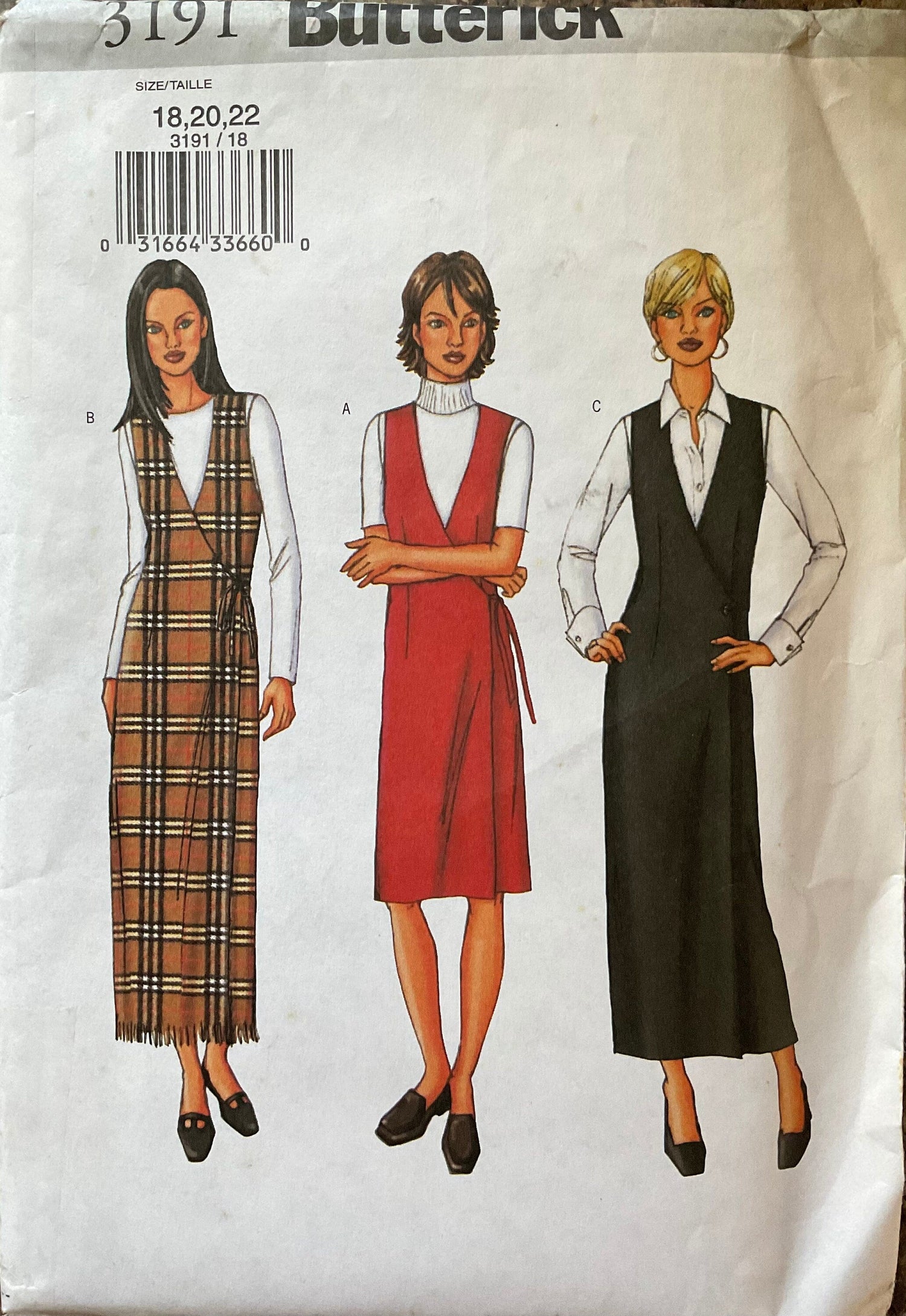 Butterick 3191 Sewing Pattern (Vintage) UNCUT