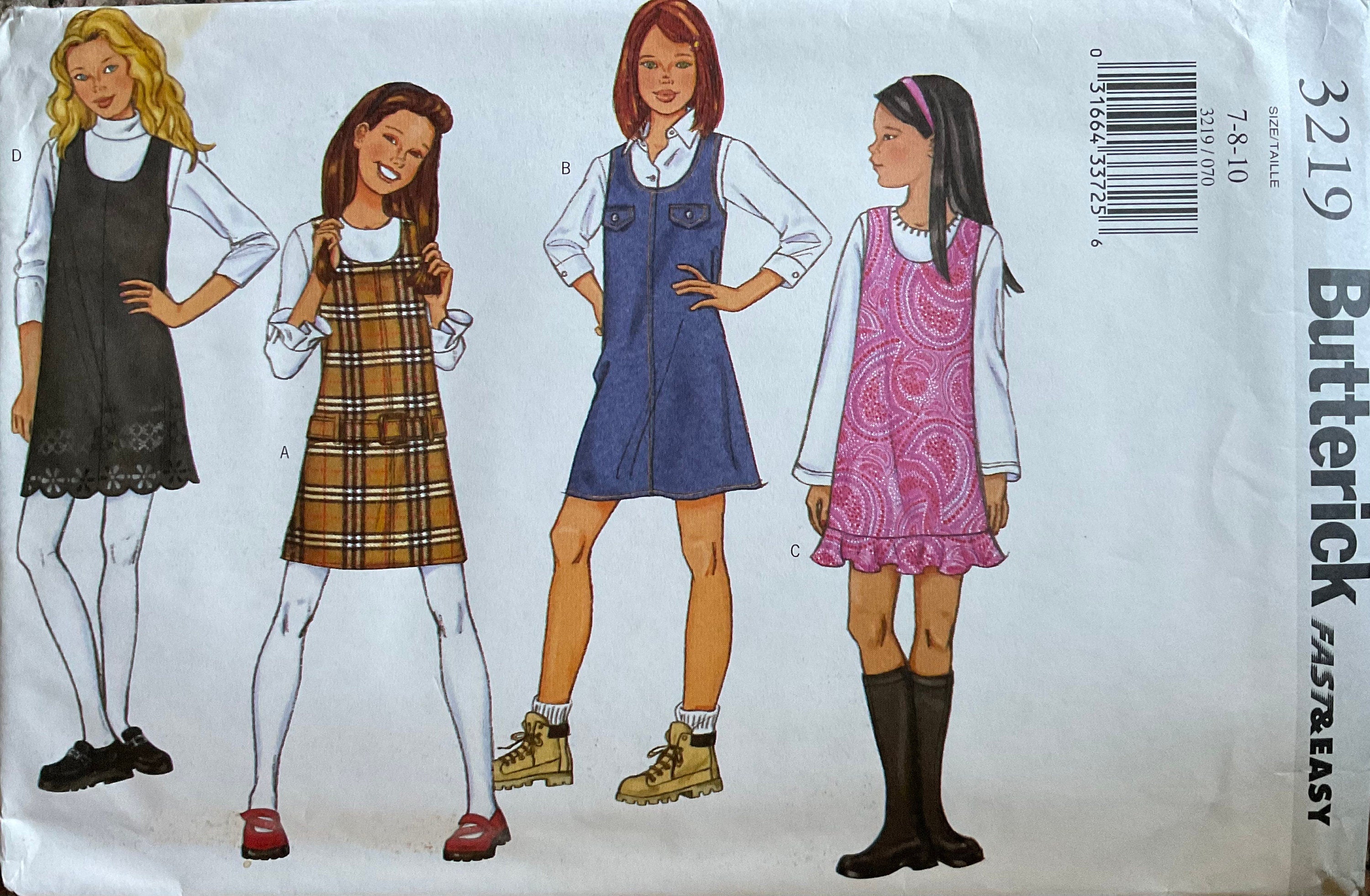 Butterick 3219 Sewing Pattern (Vintage) UNCUT
