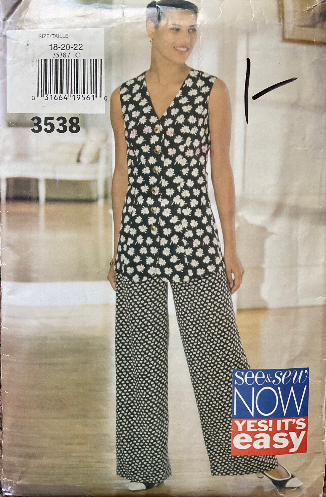 See &amp; Sew 3538 Sewing Pattern (Vintage) UNCUT