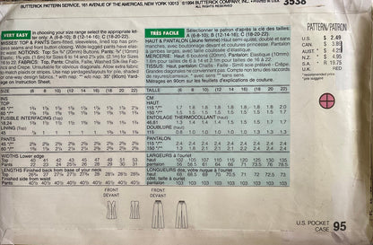 See &amp; Sew 3538 Sewing Pattern (Vintage) UNCUT