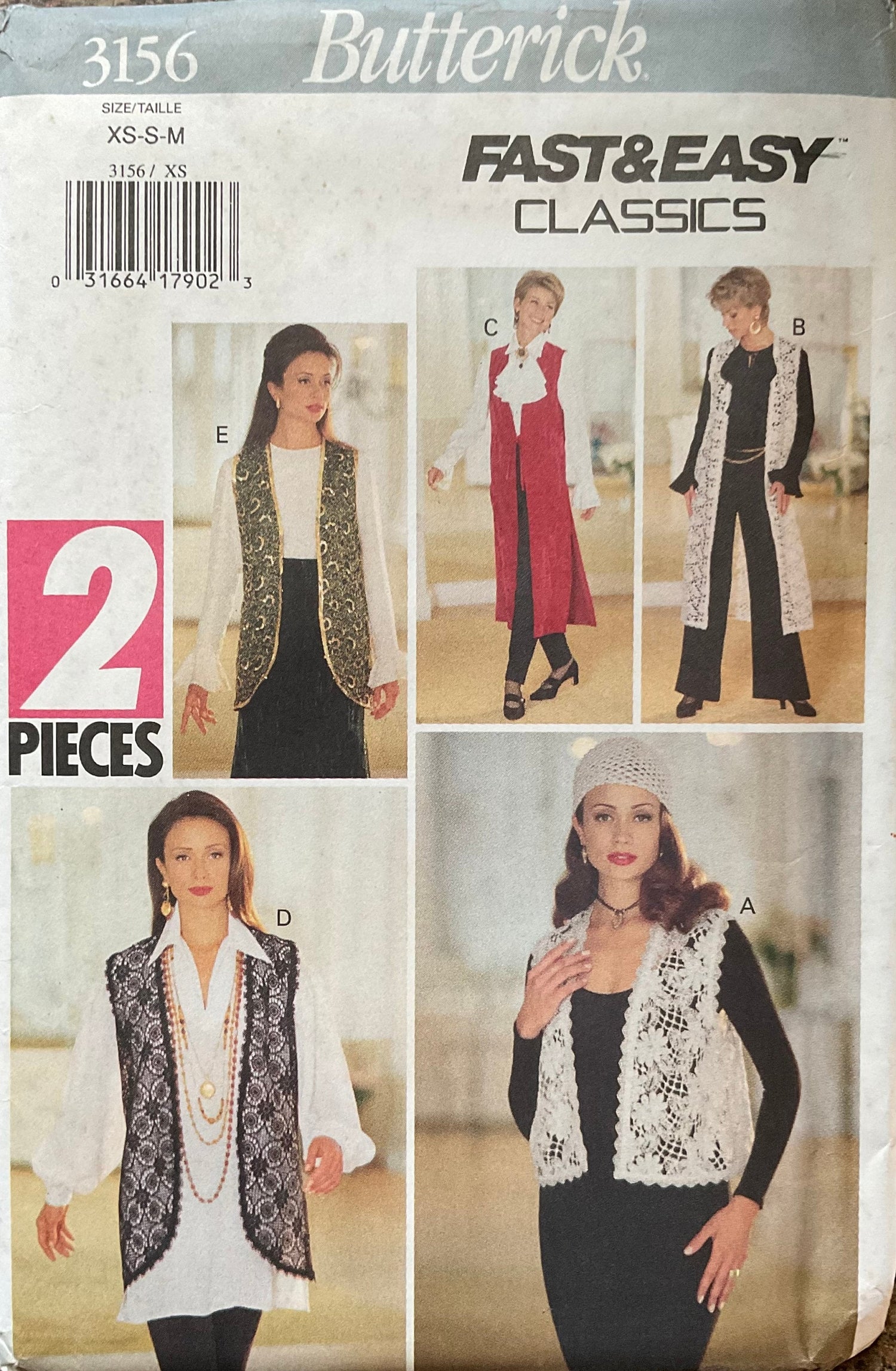 Butterick 3156 Sewing Pattern (Vintage) UNCUT
