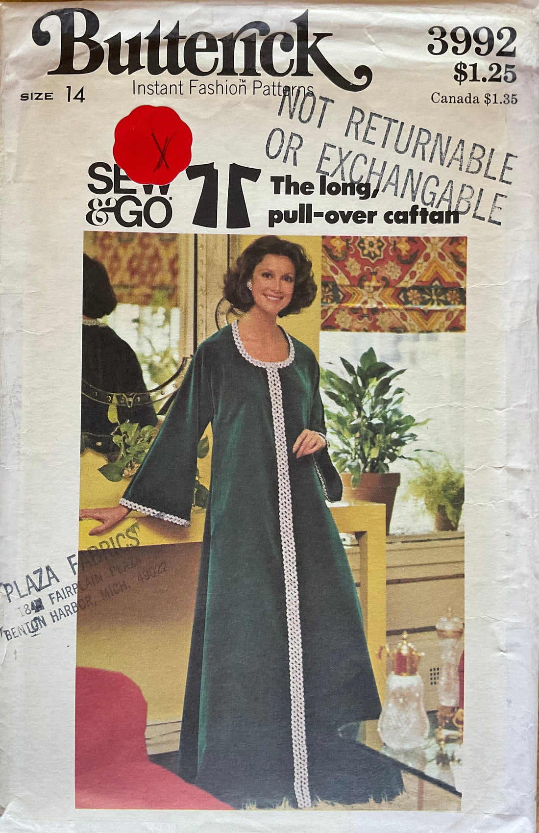 Butterick 3992 Sewing Pattern (Vintage) UNCUT