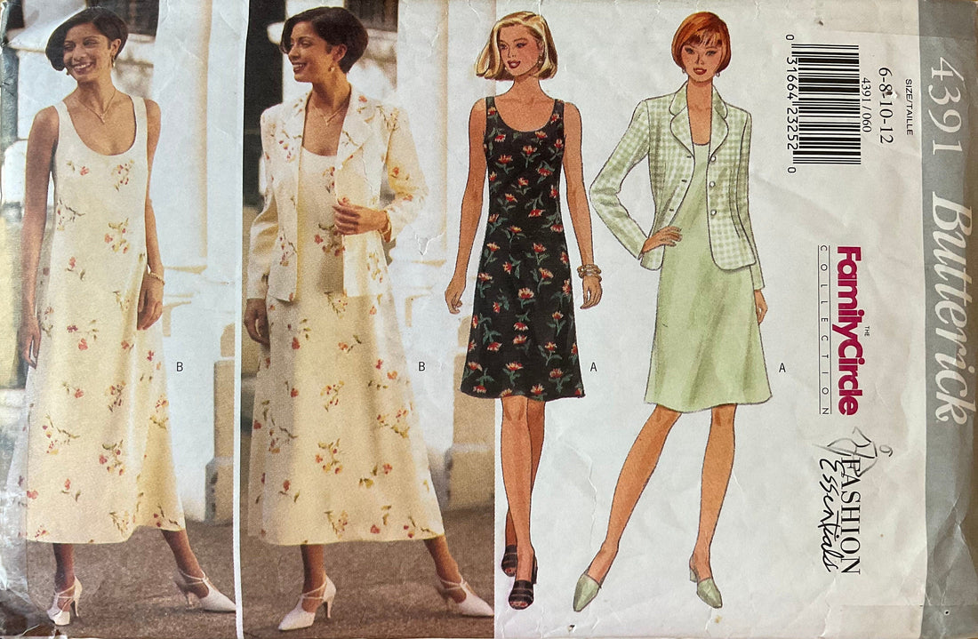 Butterick 4391 Sewing Pattern (Vintage) CUT