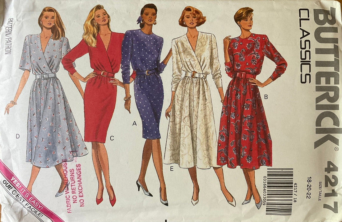Butterick 4217 Sewing Pattern (Vintage) UNCUT