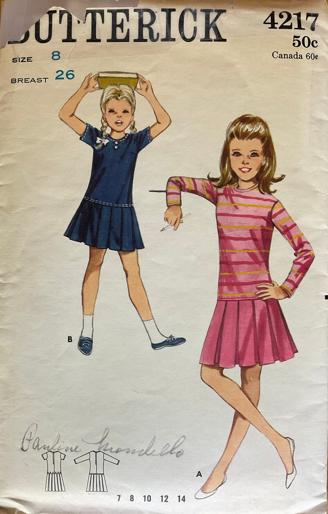 Butterick 4217 Sewing Pattern (Vintage) CUT
