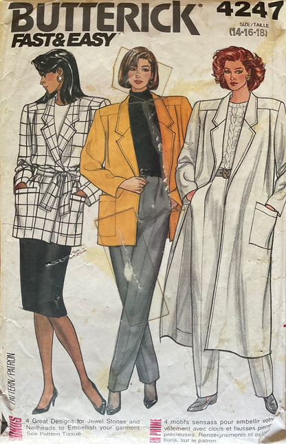 Butterick 4247 Sewing Pattern (Vintage) CUT