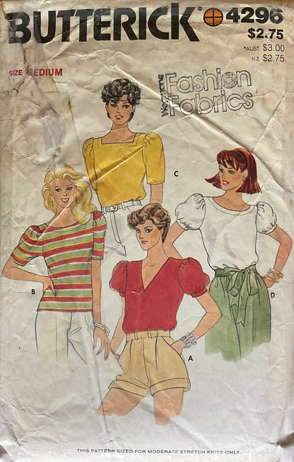 Butterick 4296 Sewing Pattern (Vintage) CUT