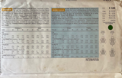 Butterick 4463 Sewing Pattern (Vintage) UNCUT