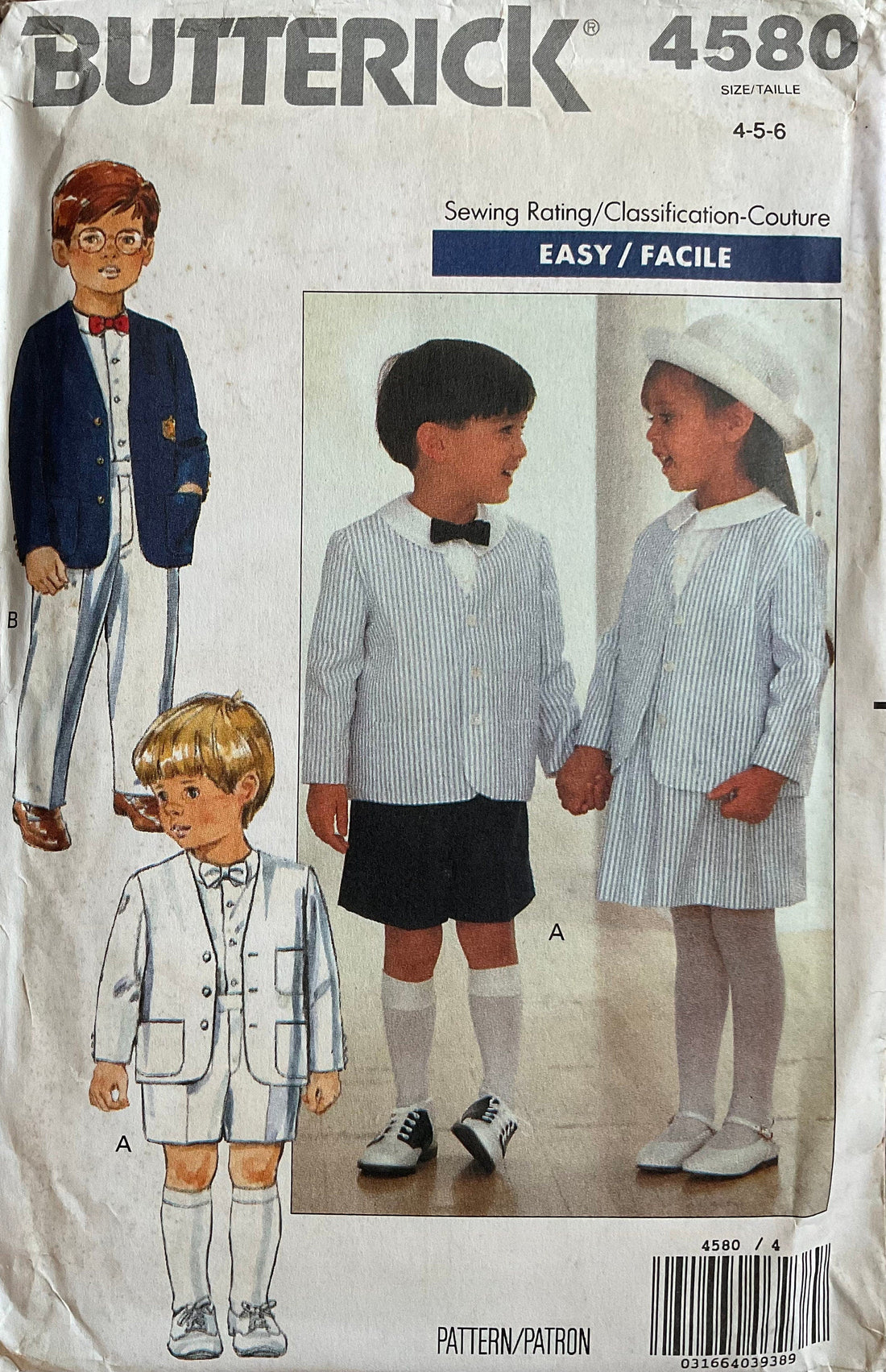 Butterick 4580 Sewing Pattern (Vintage) UNCUT