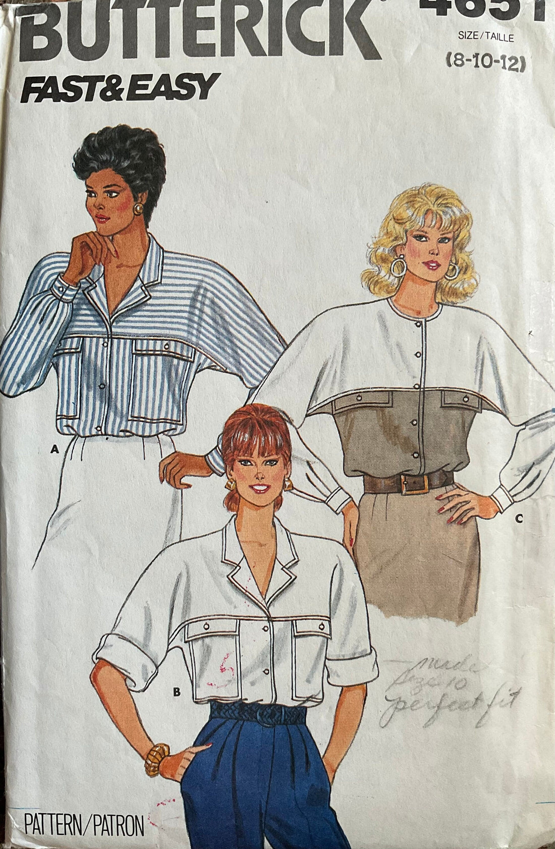 Butterick 4651 Sewing Pattern (Vintage) CUT