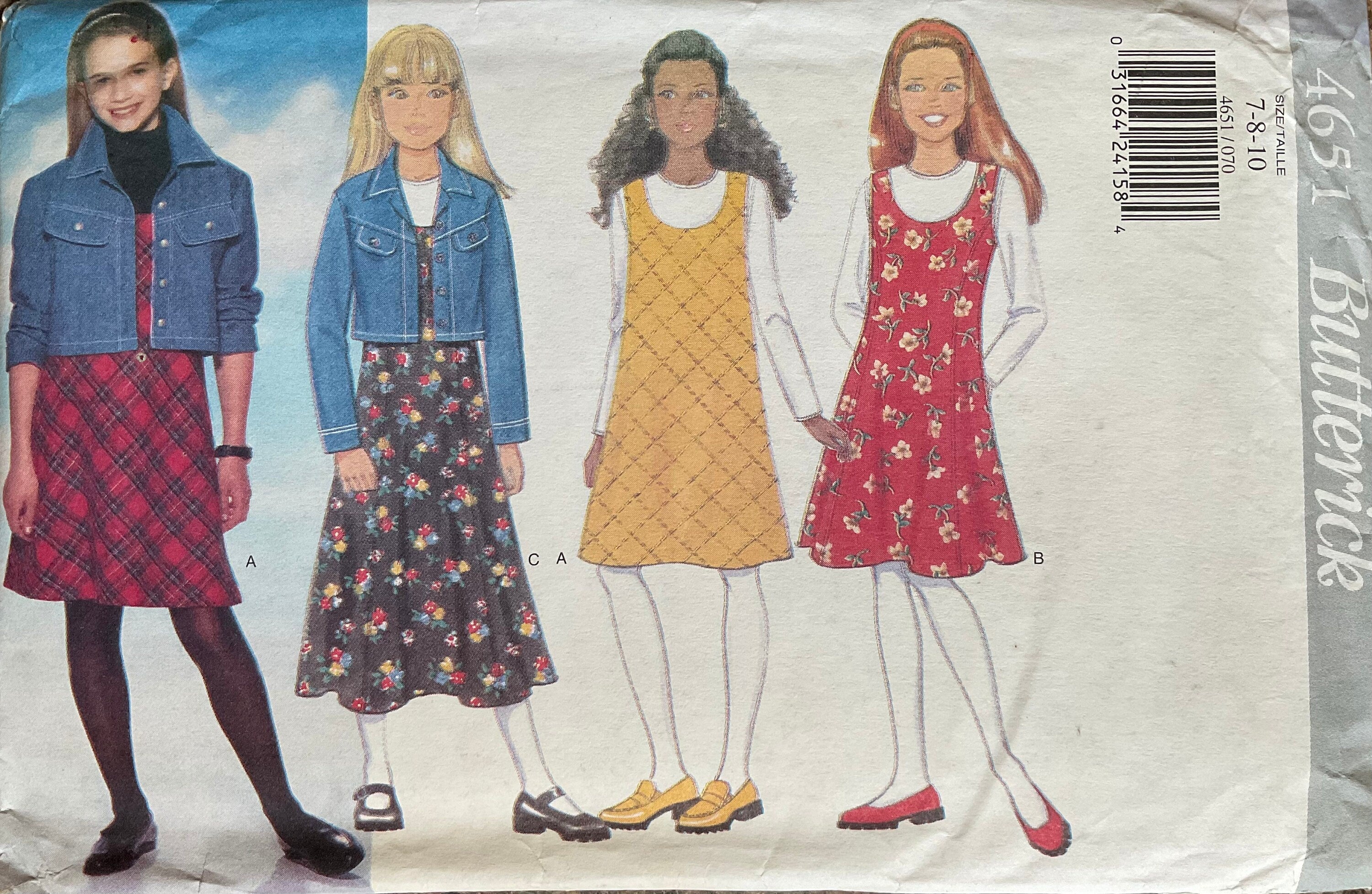 Butterick 4651 Sewing Pattern (Vintage) UNCUT