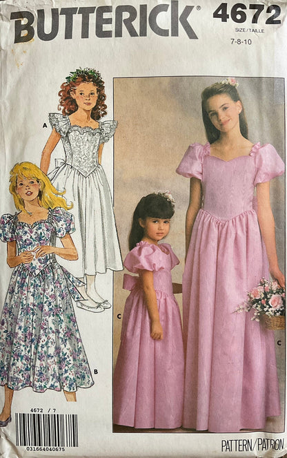 Butterick 4672 Sewing Pattern (Vintage) UNCUT/CUT