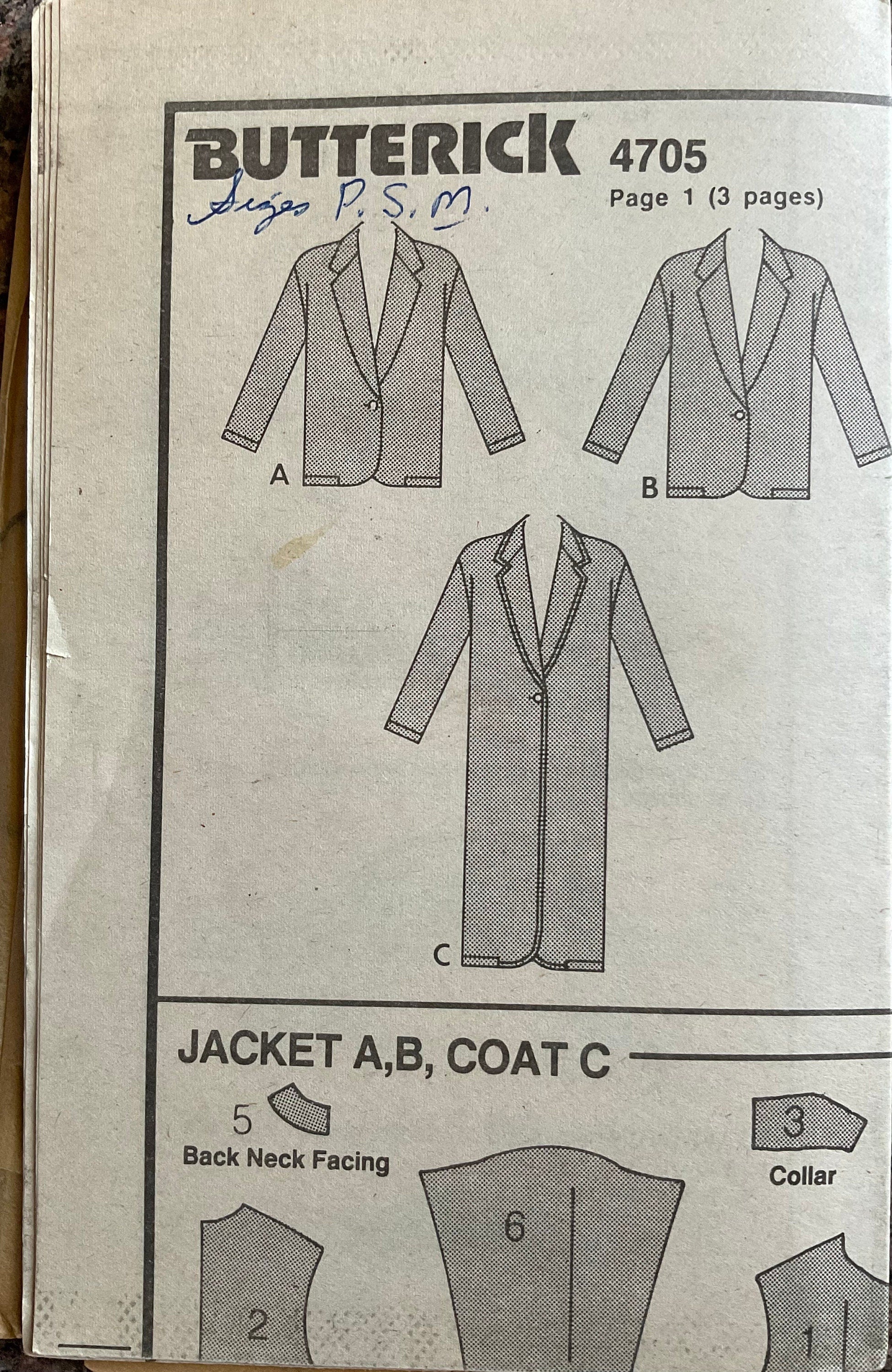 Butterick 4705 Sewing Pattern (Vintage) UNCUT