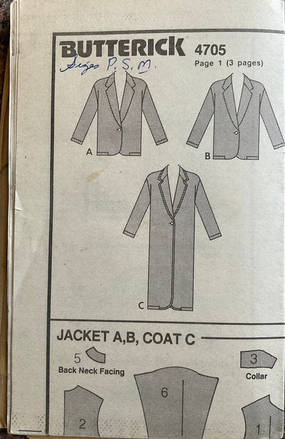 Butterick 4705 Sewing Pattern (Vintage) UNCUT