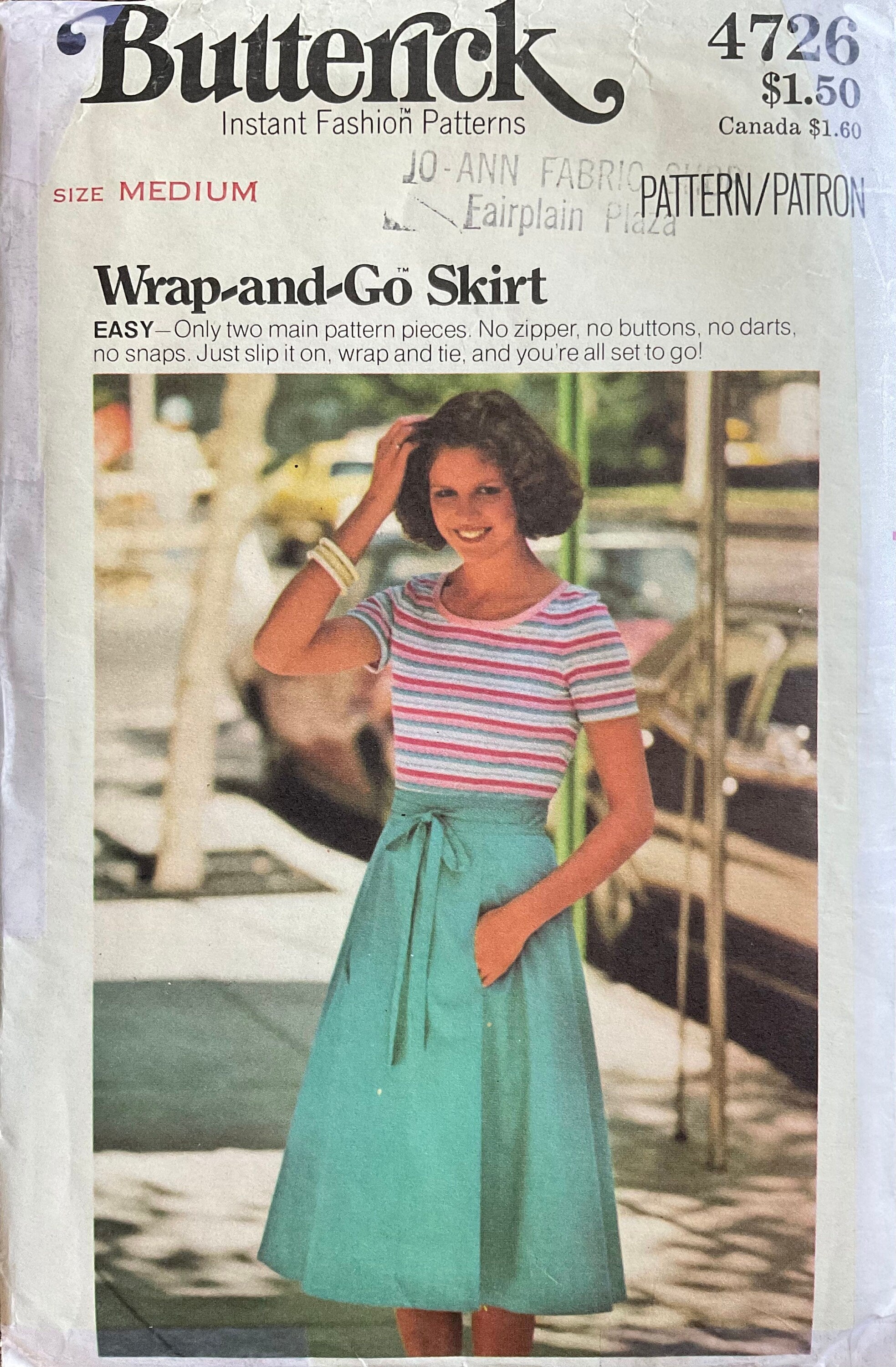 Butterick 4726 Sewing Pattern (Vintage) CUT