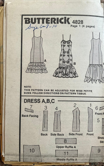 Butterick 4828 Sewing Pattern (Vintage) UNCUT