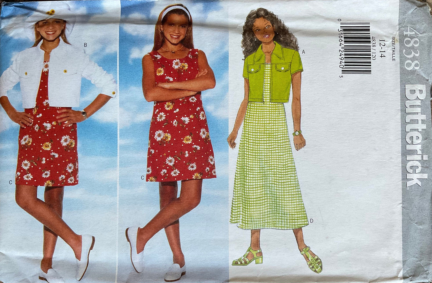 Butterick 4838 Sewing Pattern (Vintage) UNCUT