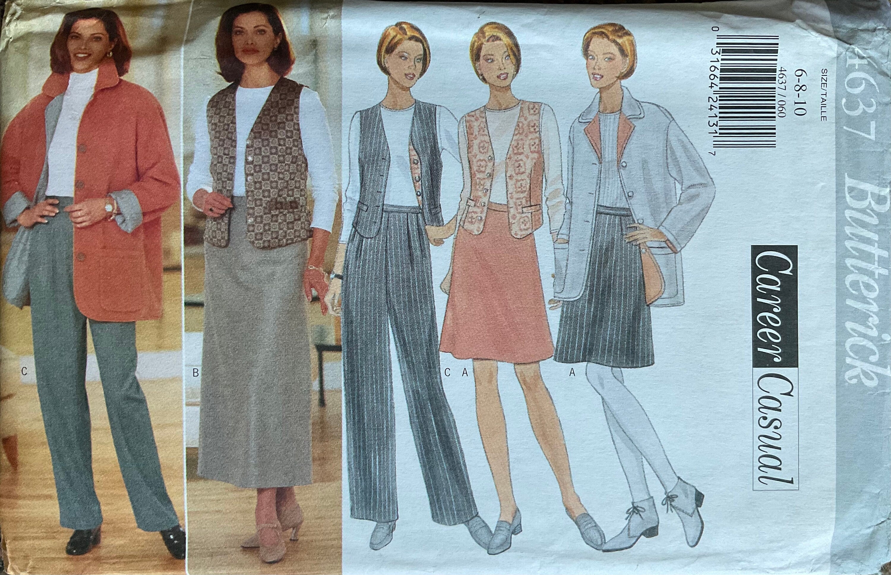 Butterick 4637 Sewing Pattern (Vintage) UNCUT