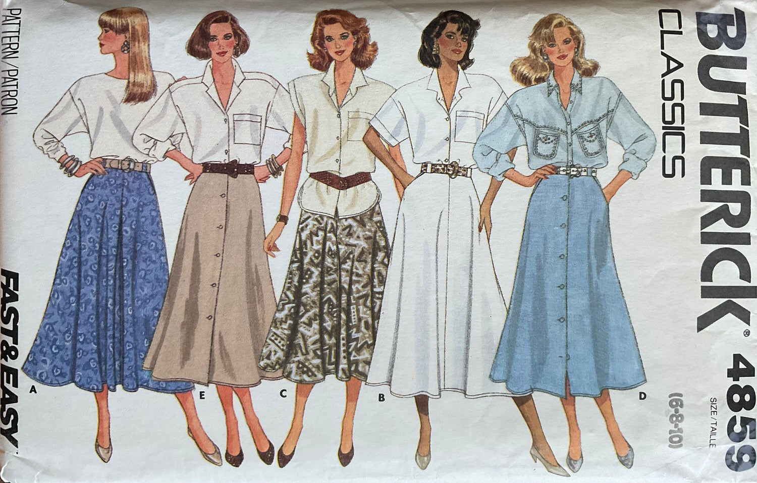 Butterick 4859 Sewing Pattern (Vintage) UNCUT