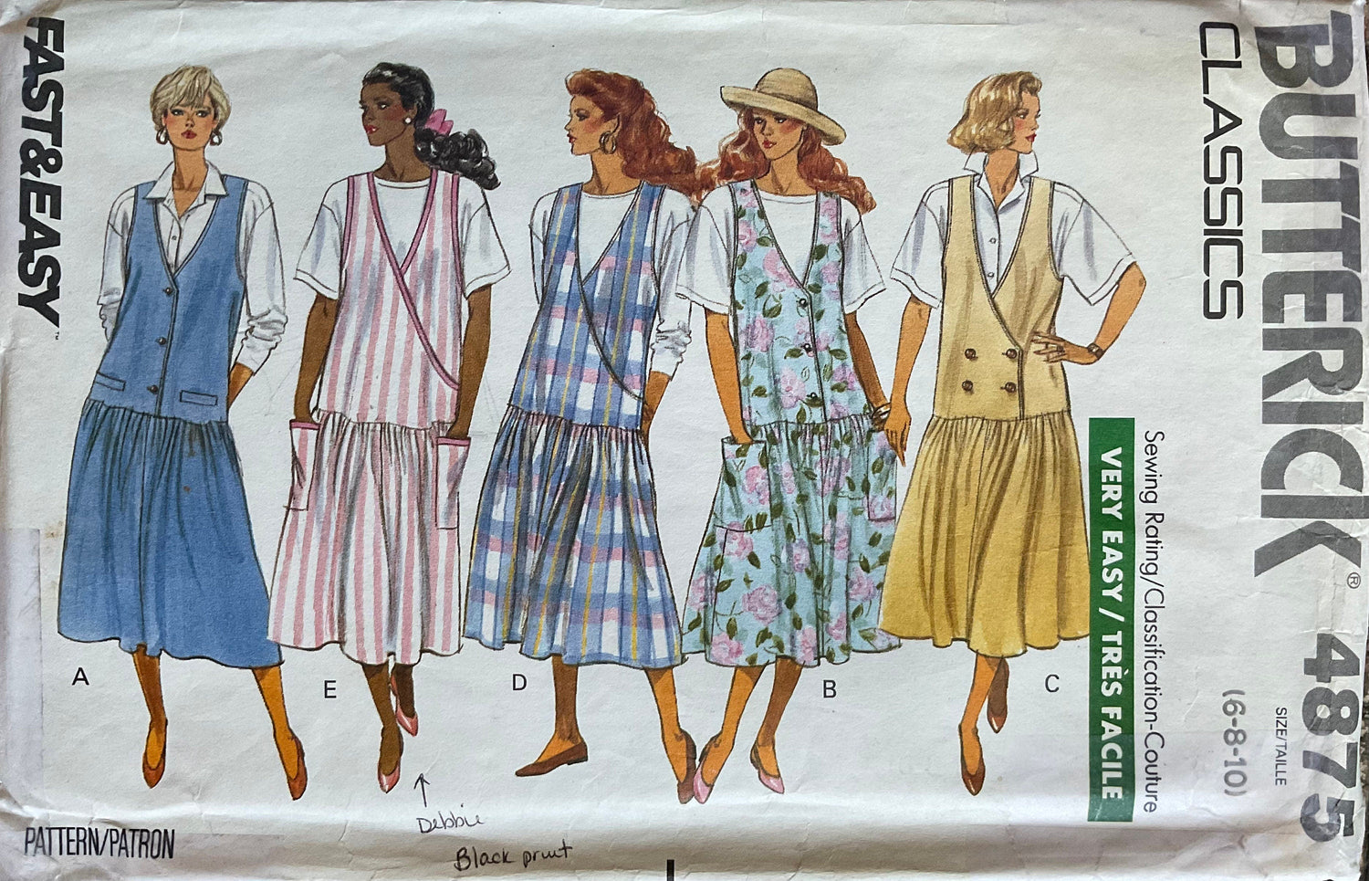 Butterick 4875 Sewing Pattern (Vintage) CUT