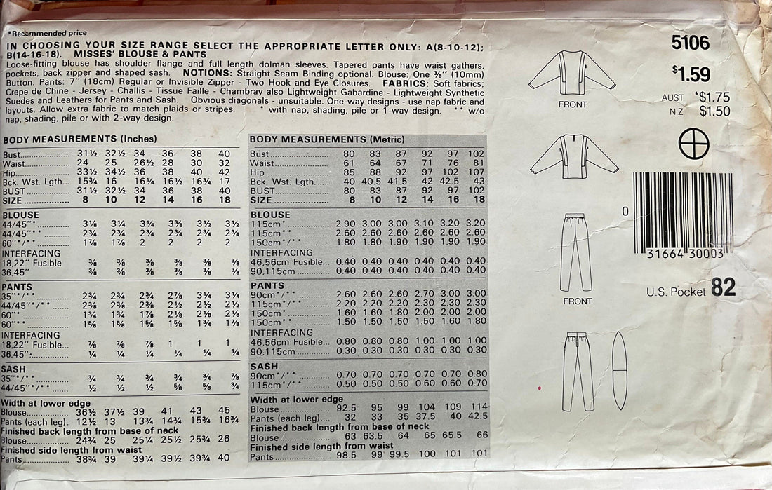See &amp; Sew 5106 Sewing Pattern (Vintage) CUT