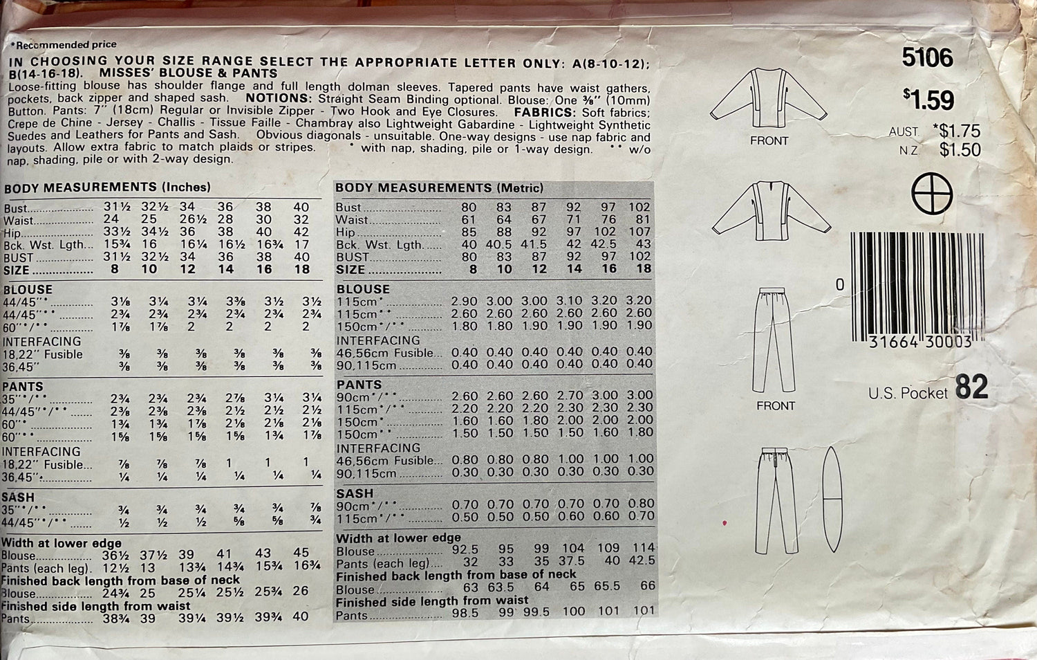 See &amp; Sew 5106 Sewing Pattern (Vintage) CUT