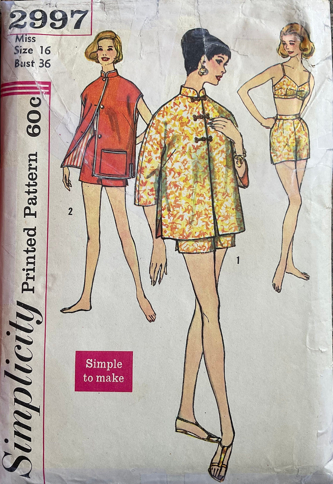 Simplicity 2997 Sewing Pattern (Vintage) CUT