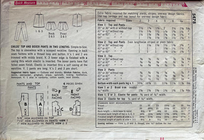 Simplicity 5478 Sewing Pattern (Vintage) CUT