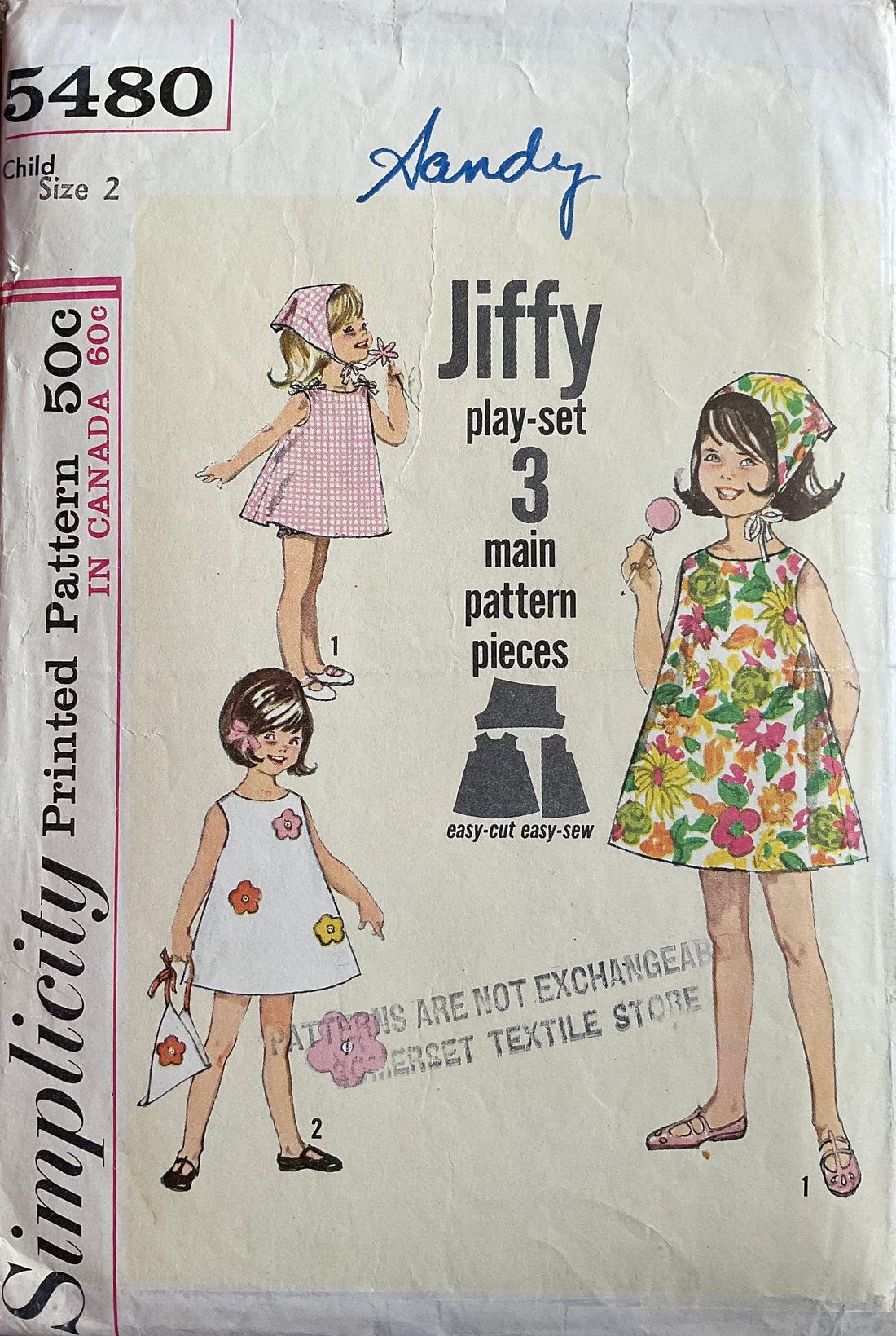 Simplicity 5480 Sewing Pattern (Vintage) CUT