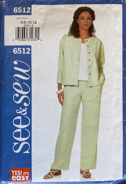 See &amp; Sew 6512 Sewing Pattern (Vintage) CUT