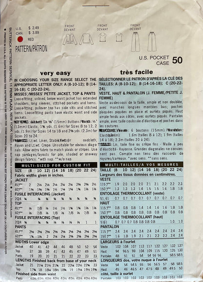 See &amp; Sew 6512 Sewing Pattern (Vintage) CUT