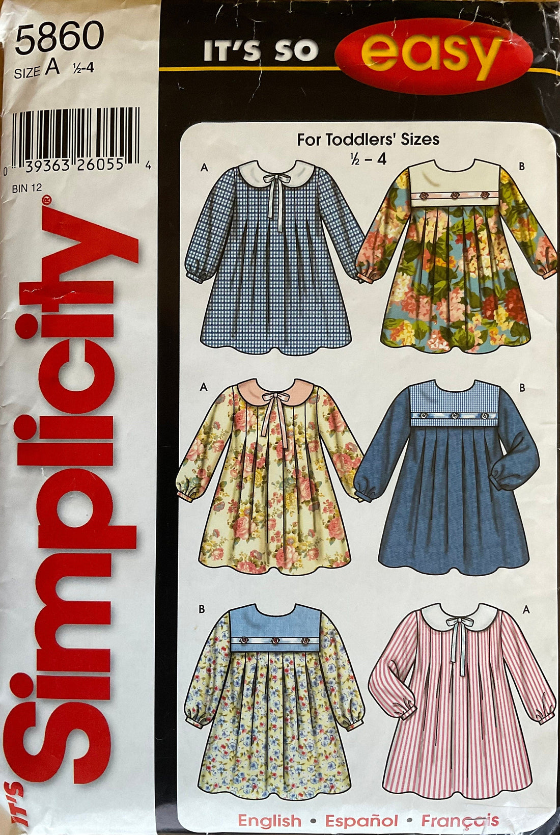 Simplicity 5860 Sewing Pattern (Vintage) CUT