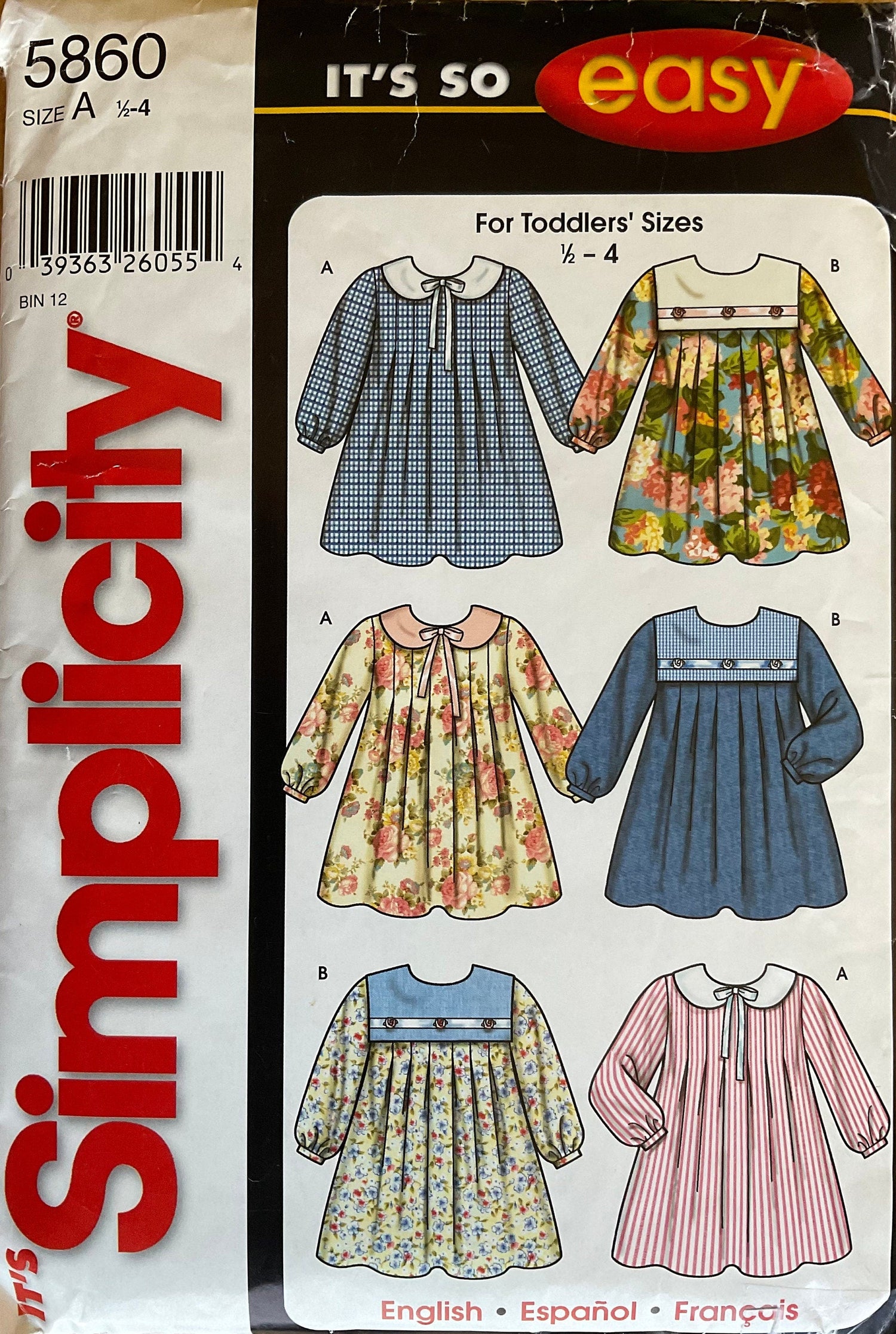 Simplicity 5860 Sewing Pattern (Vintage) CUT