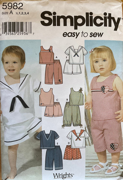 Simplicity 5982 Sewing Pattern (Vintage) CUT